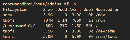 comando-df-h Como Expandir o Disco (Volume EBS) do EC2 na AWS Sem Perder Dados